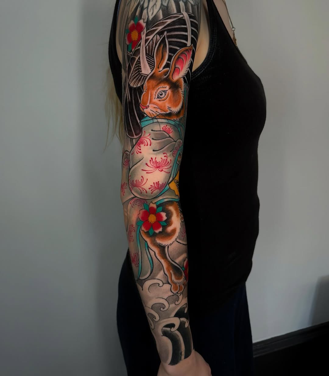 Traditional Japanese tattoo by Horihan