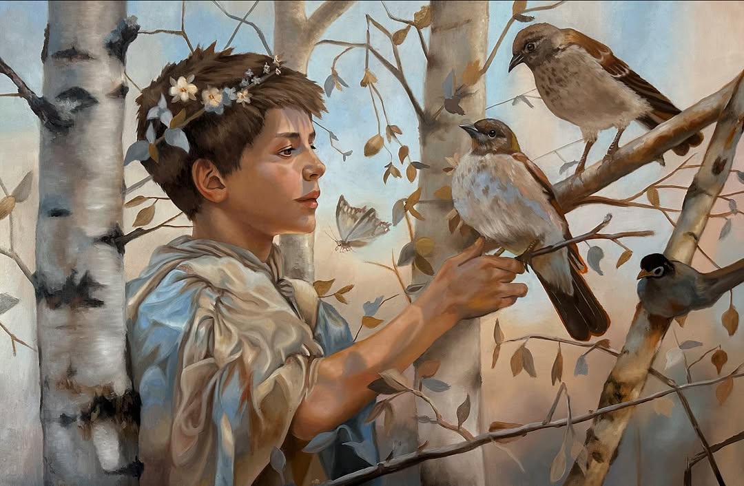 La melodía del alba — óleo sobre tela, James Villazon Maroney