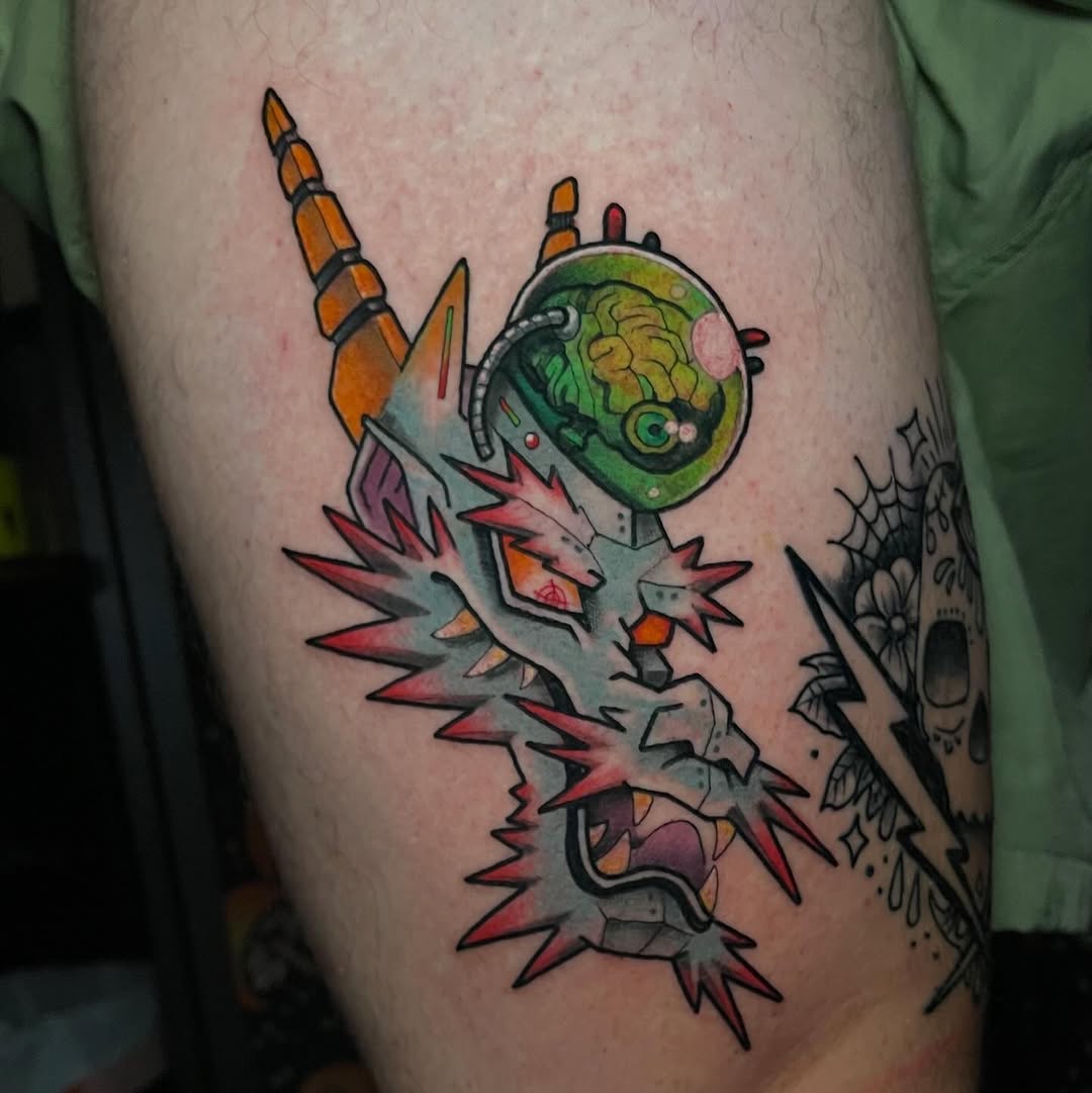 Neo-traditional tattoo by John Tucker