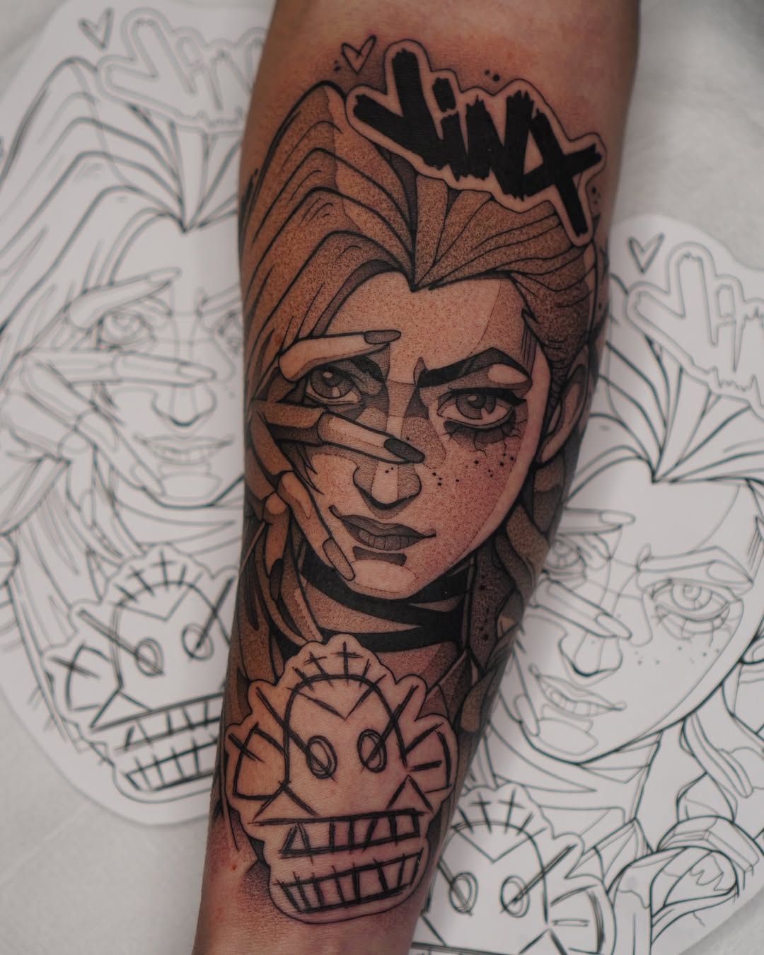 Kodi Ellis black and grey tattoo