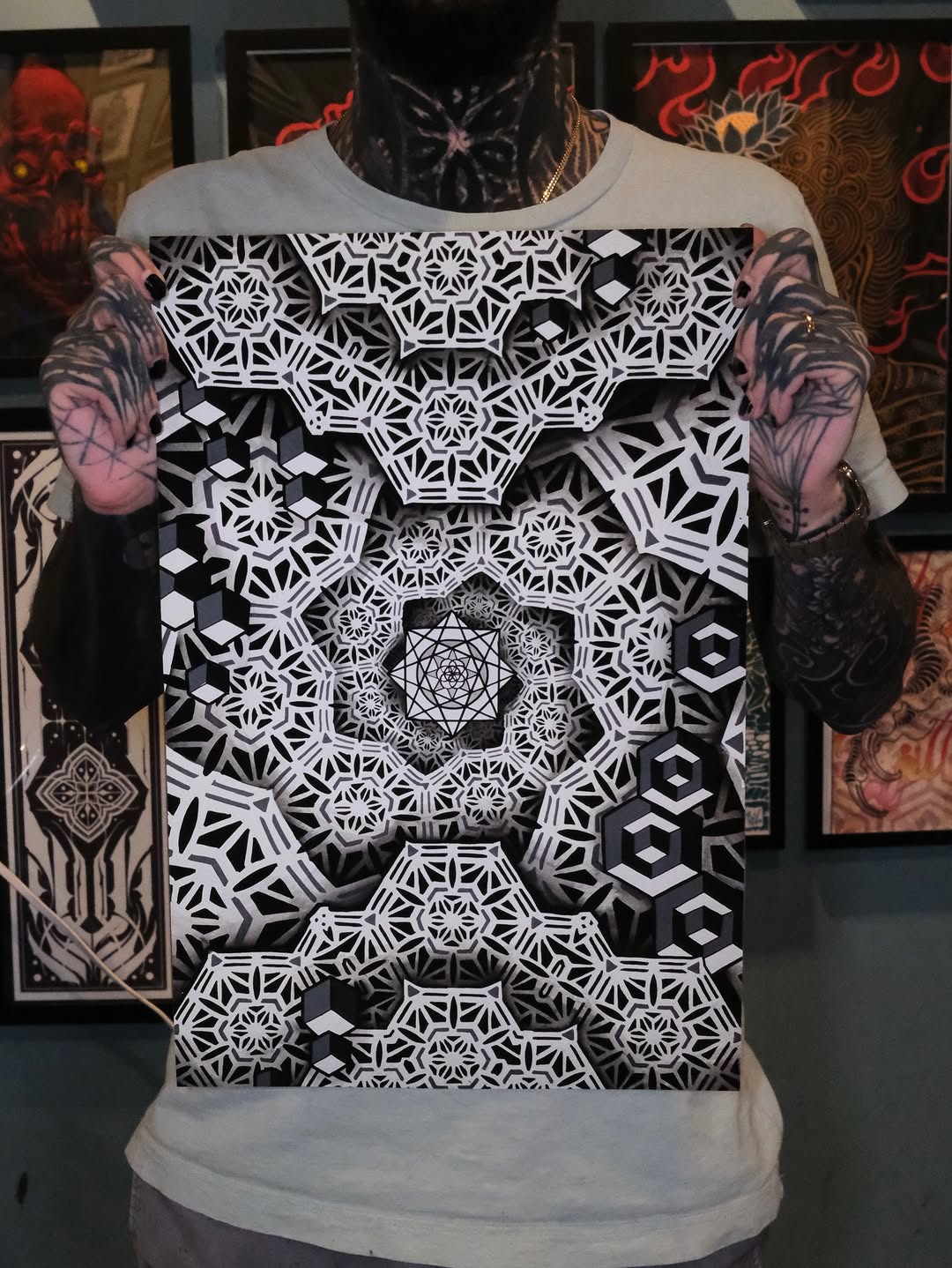 Geometric tattoo by Raul Wesche