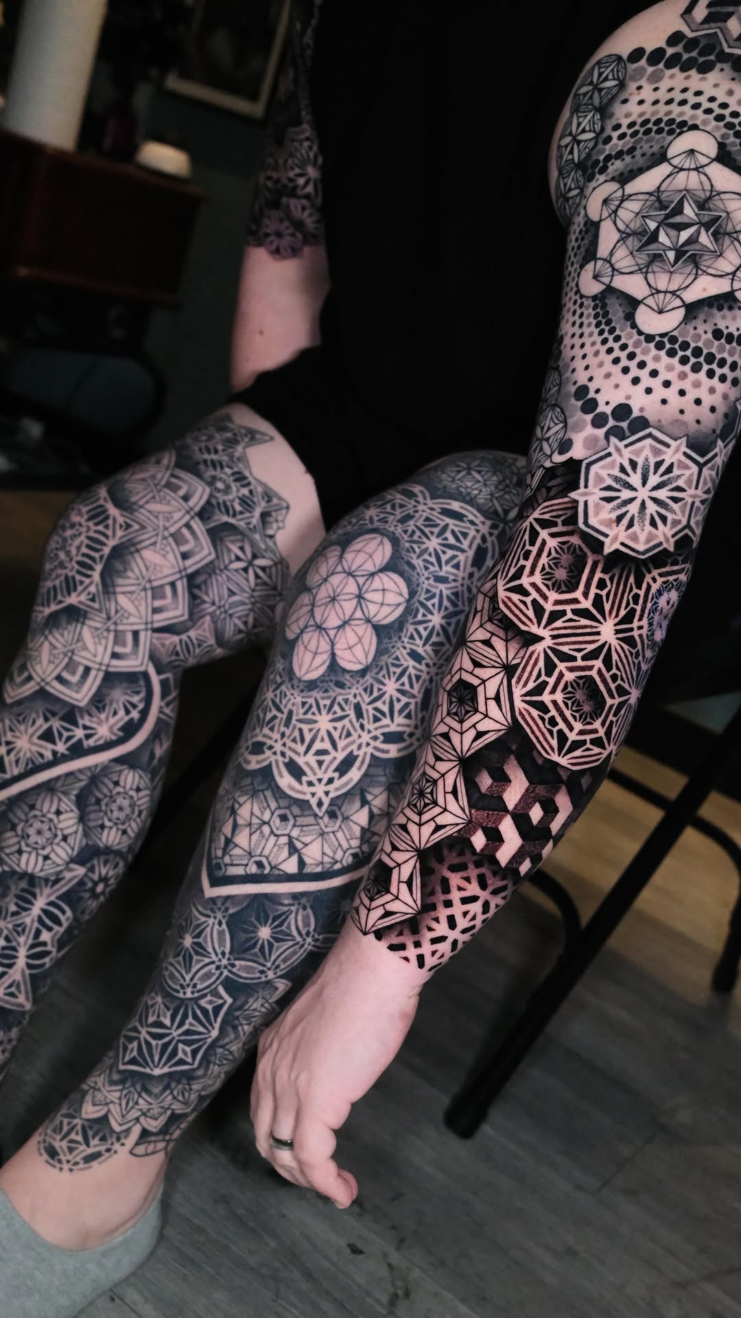 Geometric tattoo by Raul Wesche